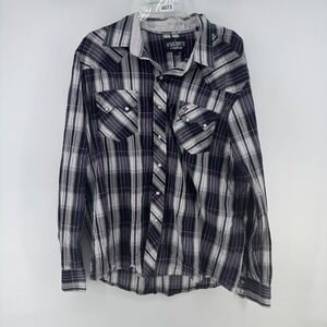 Cinch Garth Brooks Sevens Shirt Mens Large Plaid Western Snap Front Long Sleeve